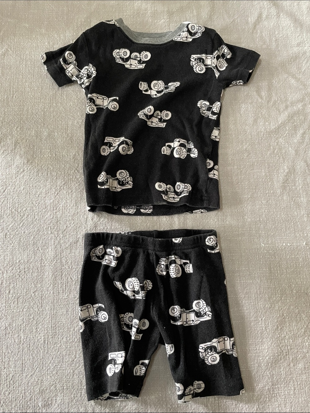 Carter's Black Pajama Set with White Truck Print